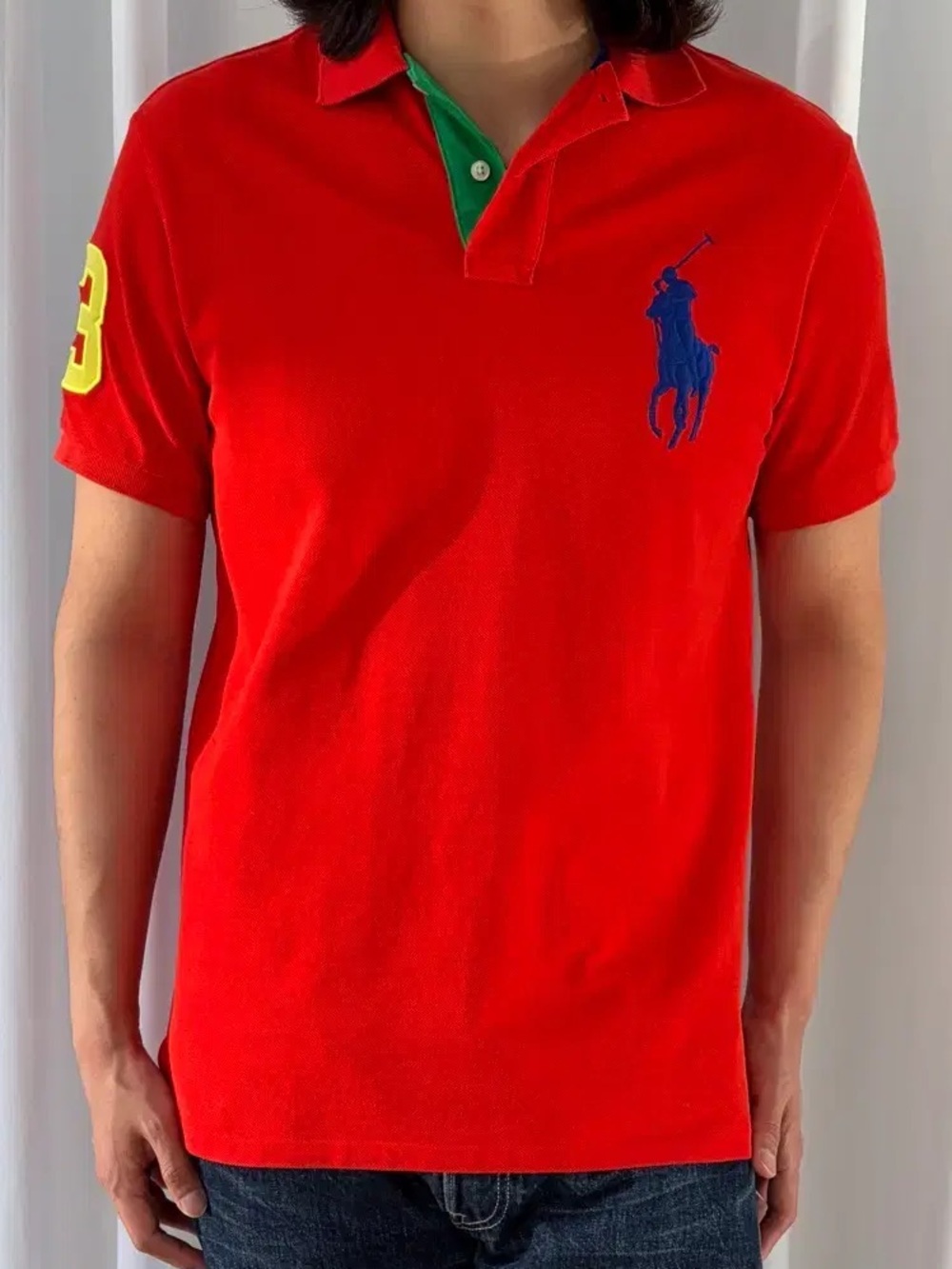 Polo Ralph Lauren Red Big Pony Custom Fit 100% Cotton Mesh Polo Shirt - Sz S/P
